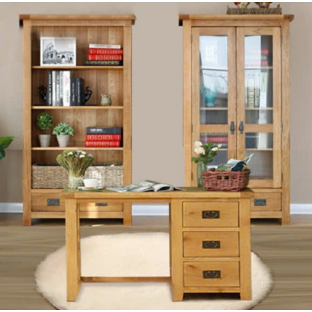 Rustic Oak : Kệ Gỗ Sồi 2 Cánh Kính - 90cm